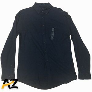 Men Croft & Barrow Blue Long Sleeve Button Down Cotton Top Shirt Size M Medium